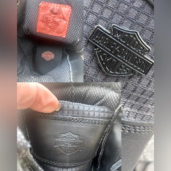 🖤HARLEY DAVIDSON Hamlyn Women’s Leather Lace Up Blk Motorcycle Riding Boots 6.5 - Picture 6 of 7